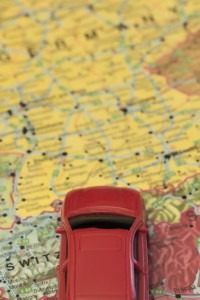 toy car on a roadmap