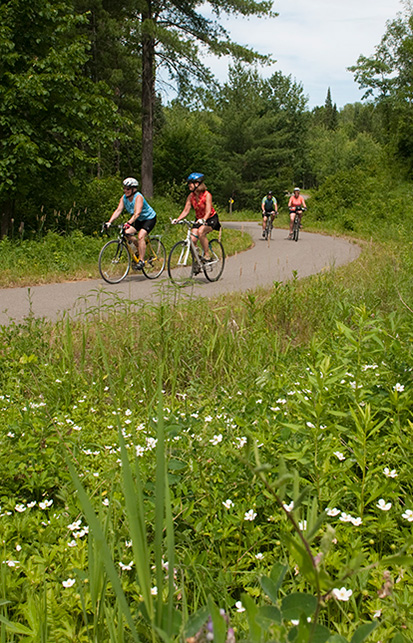 Family enjoys bicycle trail