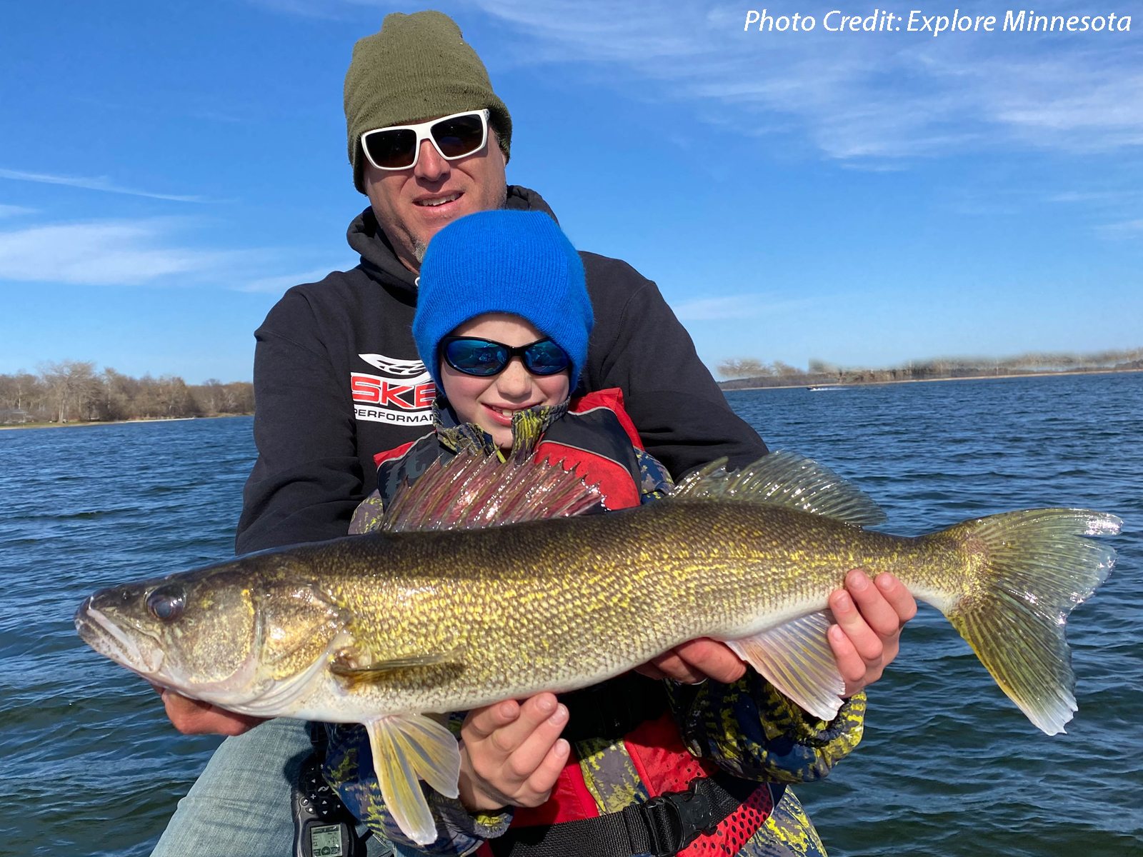 Walleye fishing near Walker Minnesota on Leech Lake.