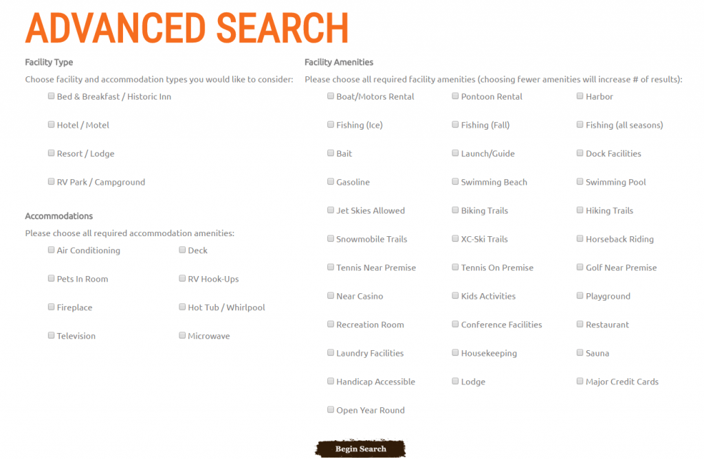 Walker MN advanced resort search